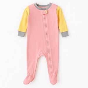 Theo + Leigh Colorblock Long Sleeve Zip Up Onesie